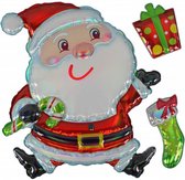 sticker pop up kerstman 23 x 19 cm PVC rood