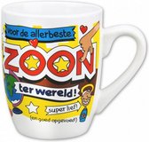 mok cartoon-stijl zoon keramiek 325ml wit