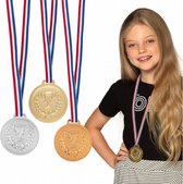 podiummedailles 6 cm polytheen goud/zilver/brons 3 stuks