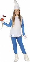 verkleedkostuum smurf meisje blauw/wit 7-9 jaar
