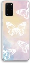 Case Company® - Samsung Galaxy S20 Plus hoesje - White butterfly - Soft Cover Telefoonhoesje - Bescherming aan alle Kanten en Schermrand