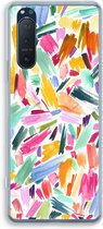 Case Company® - Sony Xperia 5 II hoesje - Watercolor Brushstrokes - Soft Cover Telefoonhoesje - Bescherming aan alle Kanten en Schermrand