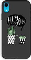 Case Company® - iPhone XR hoesje - Hey you cactus - Biologisch Afbreekbaar Telefoonhoesje - Bescherming alle Kanten en Schermrand