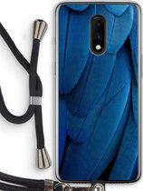 Case Company® - OnePlus 7 hoesje met Koord - Pauw - Telefoonhoesje met Zwart Koord - Bescherming aan alle Kanten en Over de Schermrand