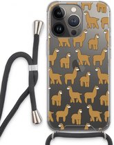 Case Company® - iPhone 13 Pro hoesje met Koord - Alpacas - Telefoonhoesje met Zwart Koord - Extra Bescherming aan alle Kanten en Over de Schermrand