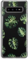 Case Company® - Samsung Galaxy S10 Plus hoesje - Tropische bladeren - Soft Cover Telefoonhoesje - Bescherming aan alle Kanten en Schermrand