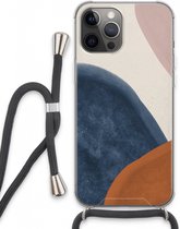 Case Company® - iPhone 13 Pro Max hoesje met Koord - Geo #1 - Telefoonhoesje met Zwart Koord - Extra Bescherming aan alle Kanten en Over de Schermrand