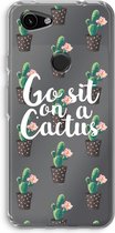 Case Company® - Google Pixel 3a hoesje - Cactus quote - Soft Cover Telefoonhoesje - Bescherming aan alle Kanten en Schermrand