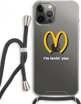 Case Company® - iPhone 12 Pro Max hoesje met Koord - I'm lovin' you - Telefoonhoesje met Zwart Koord - Extra Bescherming aan alle Kanten en Over de Schermrand