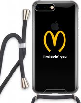 Case Company® - iPhone 8 Plus hoesje met Koord - I'm lovin' you - Telefoonhoesje met Zwart Koord - Extra Bescherming aan alle Kanten en Over de Schermrand