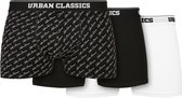 Urban Classics Boxershorts set -L- Organic 3-Pack script Zwart/Wit