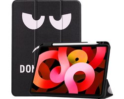 Hoesje Geschikt voor Apple iPad Air 5 (2022) - 10.9 inch - 5e Generatie - M1 - Dun & Stevig - Trifold Bookcase - Hard Cover Case - Met Uitsparing Geschikt voor Apple Pencil - Hardcover Book - Tablet Hoes - Don't Touch Me