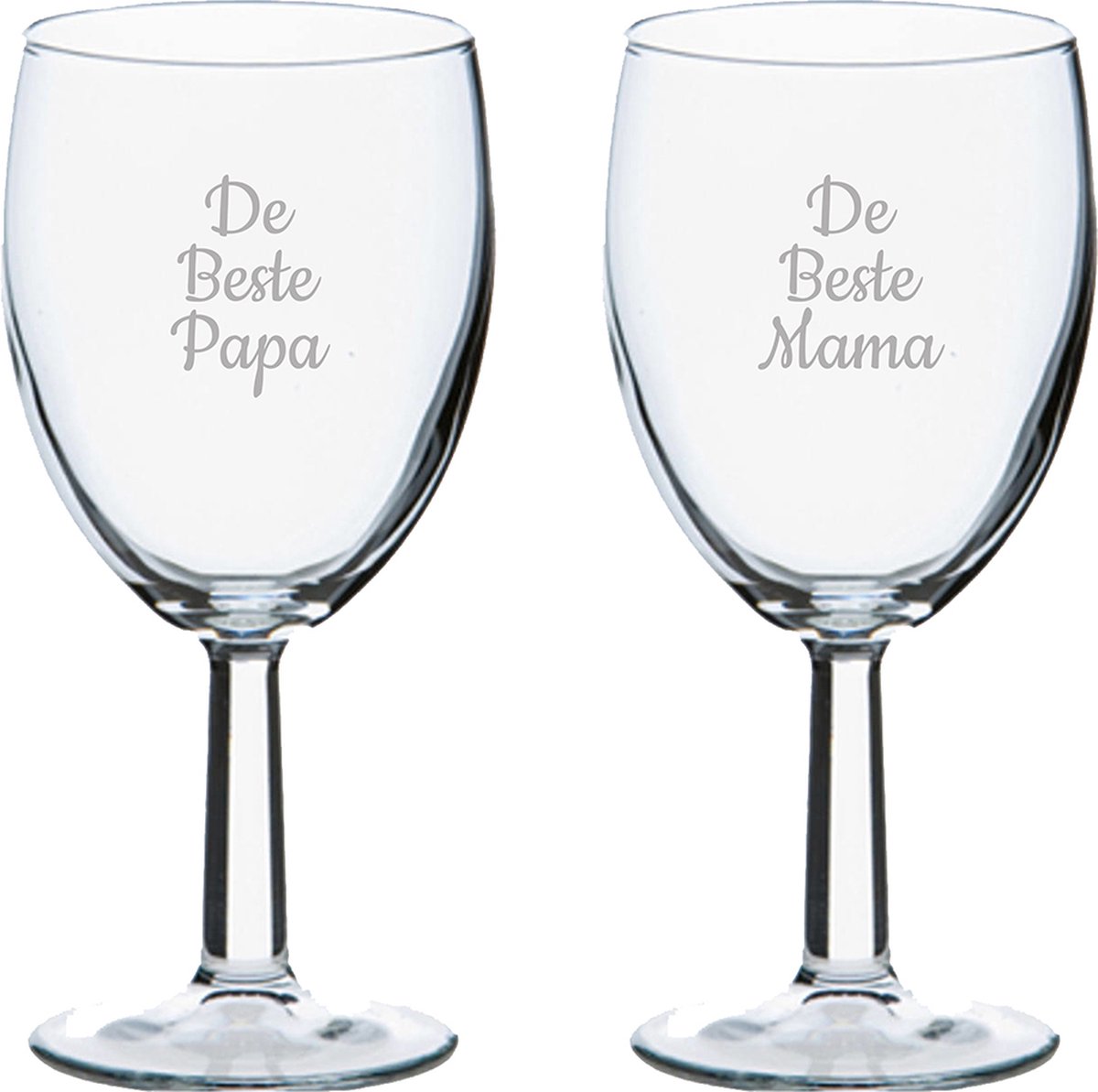 Gegraveerde wijnglas 24,5cl De Beste Mama-De Beste Papa