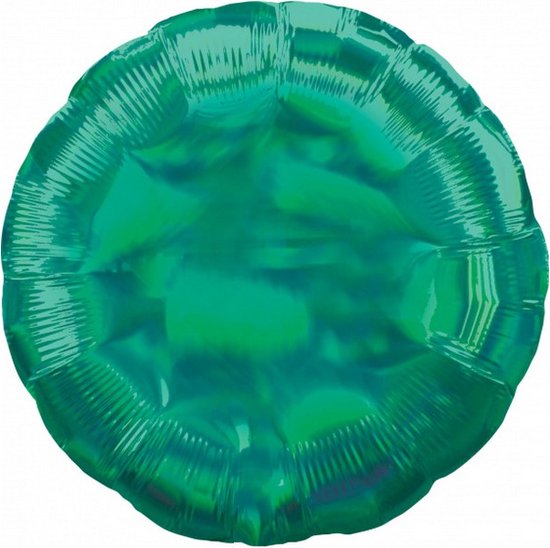 folieballon Holographic Iridescent Green Circle 46 cm