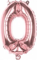 cijferballon 0 folie 66 cm rosÃ©goud