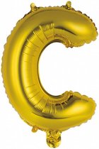 folieballon Letter C 34 cm goud
