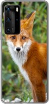 Geschikt voor Huawei P40 Pro hoesje - Vos - Oranje - Bos - Siliconen Telefoonhoesje