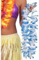 bloemenketting Hawaii dames polyester blauw one-size