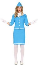 verkleedpak Stewardess dames blauw maat 36-38