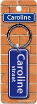 sleutelhanger Caroline straat 9 x 3 cm staal blauw