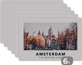 Set de table - Amsterdam - Pays- Nederland - Pont - 45x30 cm - 6 pièces - Résistant à la chaleur - Antidérapant - Pad - Amovible