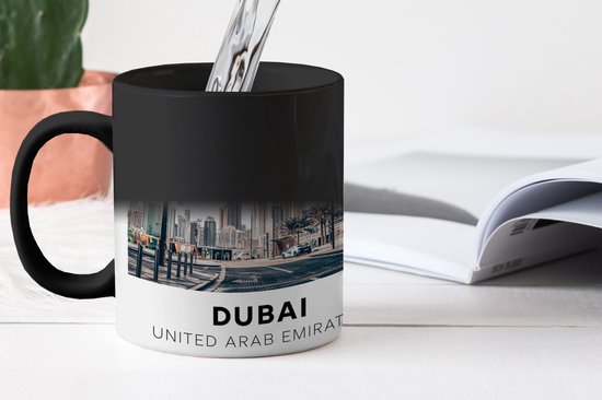 Magic Mug - Photo on Heat Mugs - Coffee Mug - Dubai - Away - Skyline - Magic Mug - Cup - 350 ML - Tea Mug - Sinterklaas decoration - Handout gifts for children - Shoe present Sinterklaas