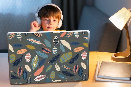 Autocollant pour ordinateur portable - 17,3 pouces - Motif - Feuilles - Pastel - 40x30cm - Autocollants pour ordinateur portable - Skin pour ordinateur portable - Couverture