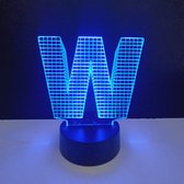 3D LED Lamp - Letter - W