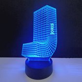 Lampe LED 3D - Lettre Prénom - Joris