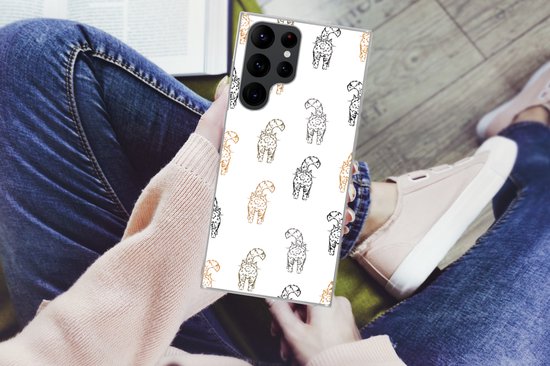 Coque Samsung Galaxy S22 Ultra - Motifs - Chaton - Chat - Pastel - Filles - Enfants - Enfant - Coque de téléphone en Siliconen