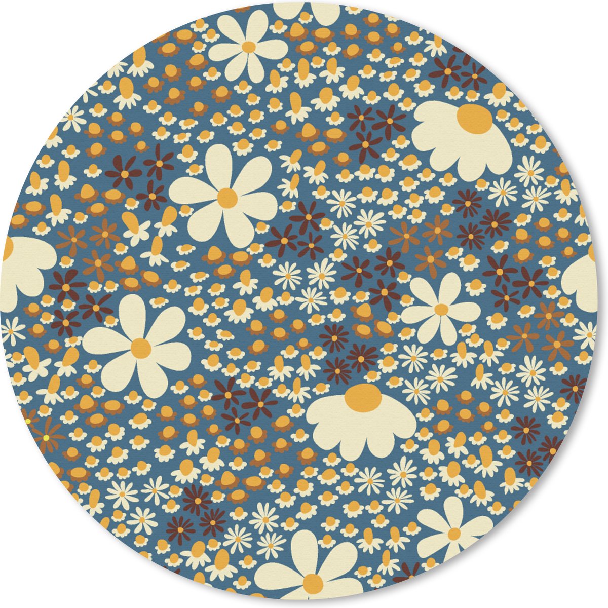 Muismat rond 40x40 cm - Mousepad Bloemen - Patroon - Madelief - Ronde muismatten