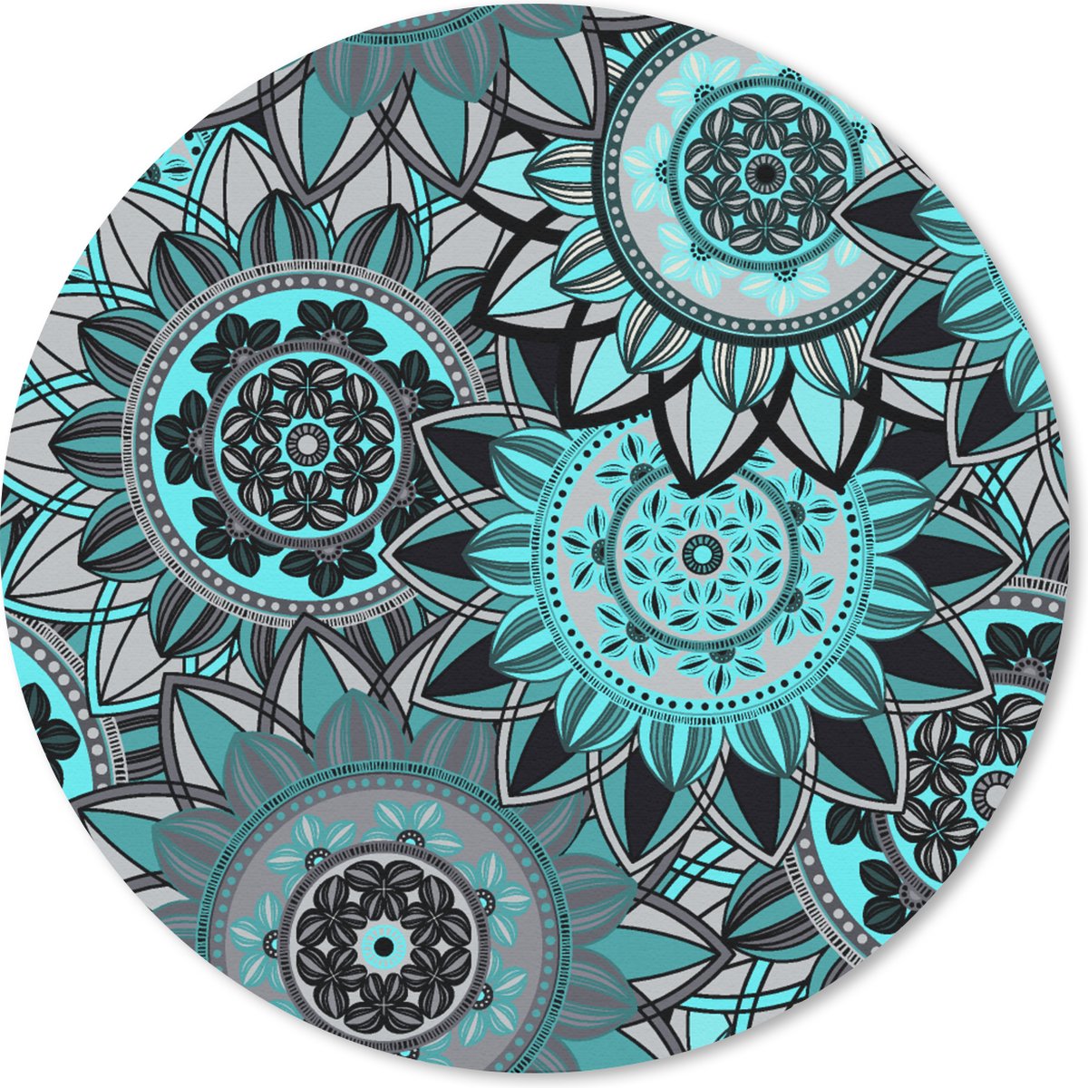 Muismat rond 50x50 cm - Mousepad Mandala - Bloemen - Design - Ronde muismatten