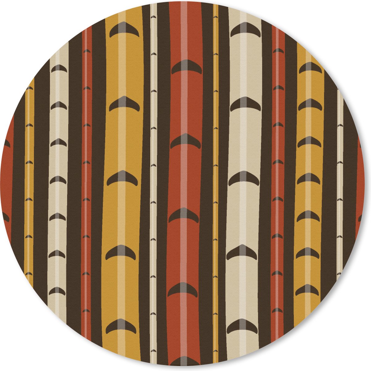 Muismat rond 20x20 cm - Mousepad Bamboe - Bos - Japans - Patronen - Ronde muismatten