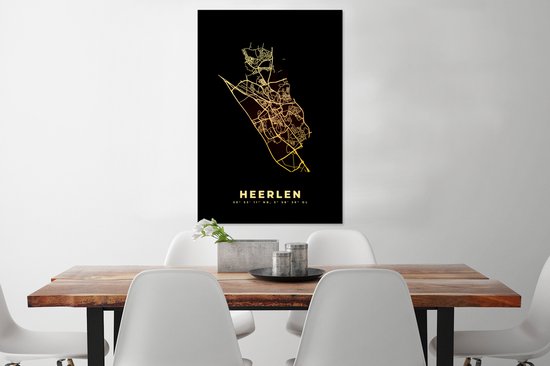 Cadre photo avec affiche - Heerlen - Plan de la ville - Carte - Carte - Pays- Nederland - 60x90 cm - Cadre pour affiche