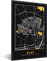 Cadre photo avec affiche - Elst - Or - Carte - Plan d'étage - Plan de la ville - 20x30 cm - Cadre pour affiche