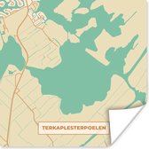 Poster Friesland - Terkaplesterpoelen - Kaart - Plattegrond - Stadskaart - 75x75 cm