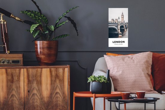 Poster 20x40 cm - Engeland - London - Toren - Posters - Kamer decoratie - Wanddecoratie woonkamer - Muurdecoratie slaapkamer
