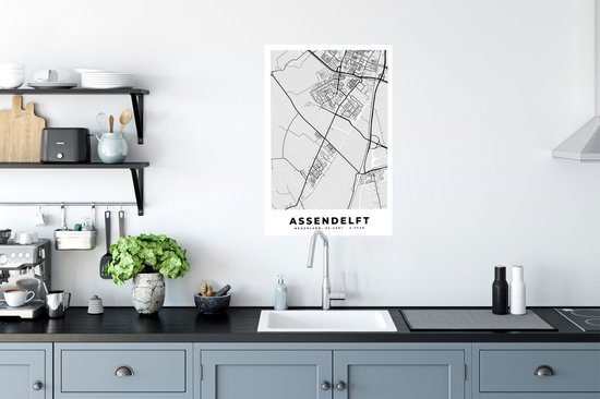 Poster Map - Assendelft - Plan de la ville - Carte - 60x90 cm