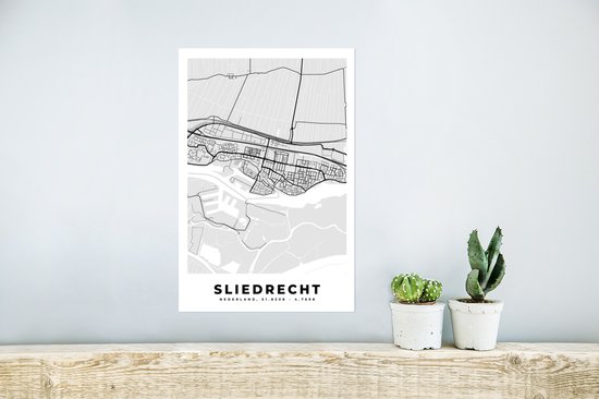 Poster Carte - Sliedrecht - Plan de la ville - Carte - 20x30 cm