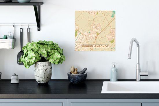 Affiche Berkel-Enschot - Carte - Carte - Plan de la ville - Vintage - 30x30 cm