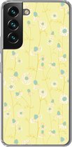 Geschikt voor Samsung Galaxy S22 hoesje - Meiden - Kamille - Bloemen - Patronen - Girl - Kindje - Kinderen - Siliconen Telefoonhoesje