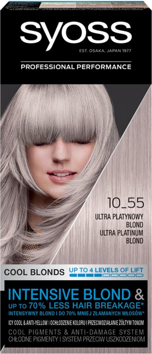 Syoss - Permanent Coloration Hair Dye Permanently Coloring 10-55 Ultra Platinum Blonde