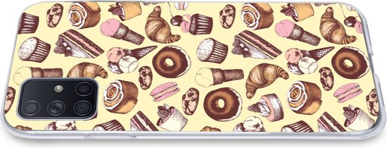 Telefoonhoesje Geschikt voor Samsung Galaxy A51 5G hoesje - Meisje - Eten - Taart - Patronen - Girl - Kids - Kinderen - Meiden - Siliconen Telefoonhoesje Telefoonhoesje
