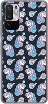 Geschikt voor Xiaomi Redmi Note 10 5G hoesje - Meisje - Unicorn - Lolly snoep - Patronen - Girl - Kids - Kinderen - Siliconen Telefoonhoesje