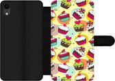 Bookcase Geschikt voor iPhone XR telefoonhoesje - Meisjes - Cupcake - Patronen - Girl - Kids - Kinderen - Kindje - Met vakjes - Wallet case met magneetsluiting