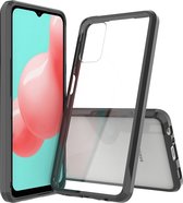 Mobigear Hoesje geschikt voor Samsung Galaxy A32 5G Telefoonhoesje Hardcase | Mobigear Crystal Backcover | Galaxy A32 5G Case | Back Cover - Transparant / Zwart