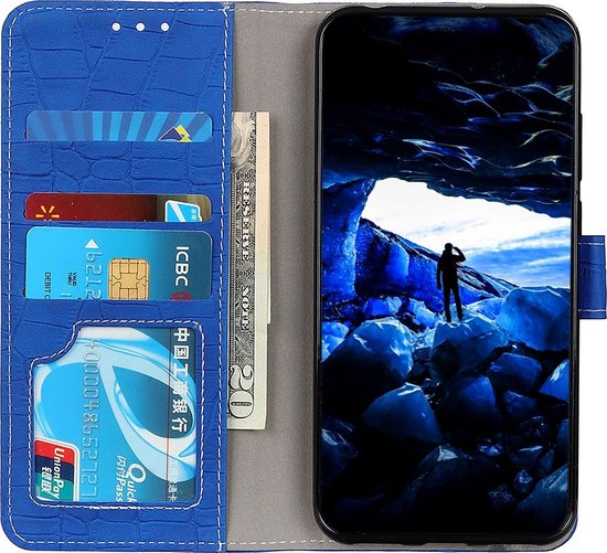 Coque OnePlus 10 Pro - Mobigear - Série Crocodile - Bookcase en similicuir - Blauw - Coque adaptée pour OnePlus 10 Pro