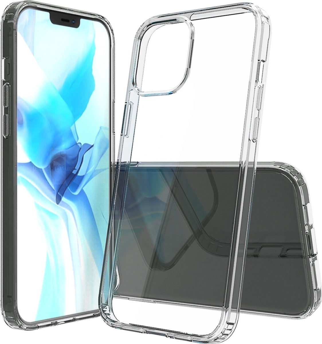 Mobigear Hoesje geschikt voor Apple iPhone 12 Pro Max Telefoonhoesje Hardcase | Mobigear Crystal Backcover | iPhone 12 Pro Max Case | Back Cover - Zwart / Transparant