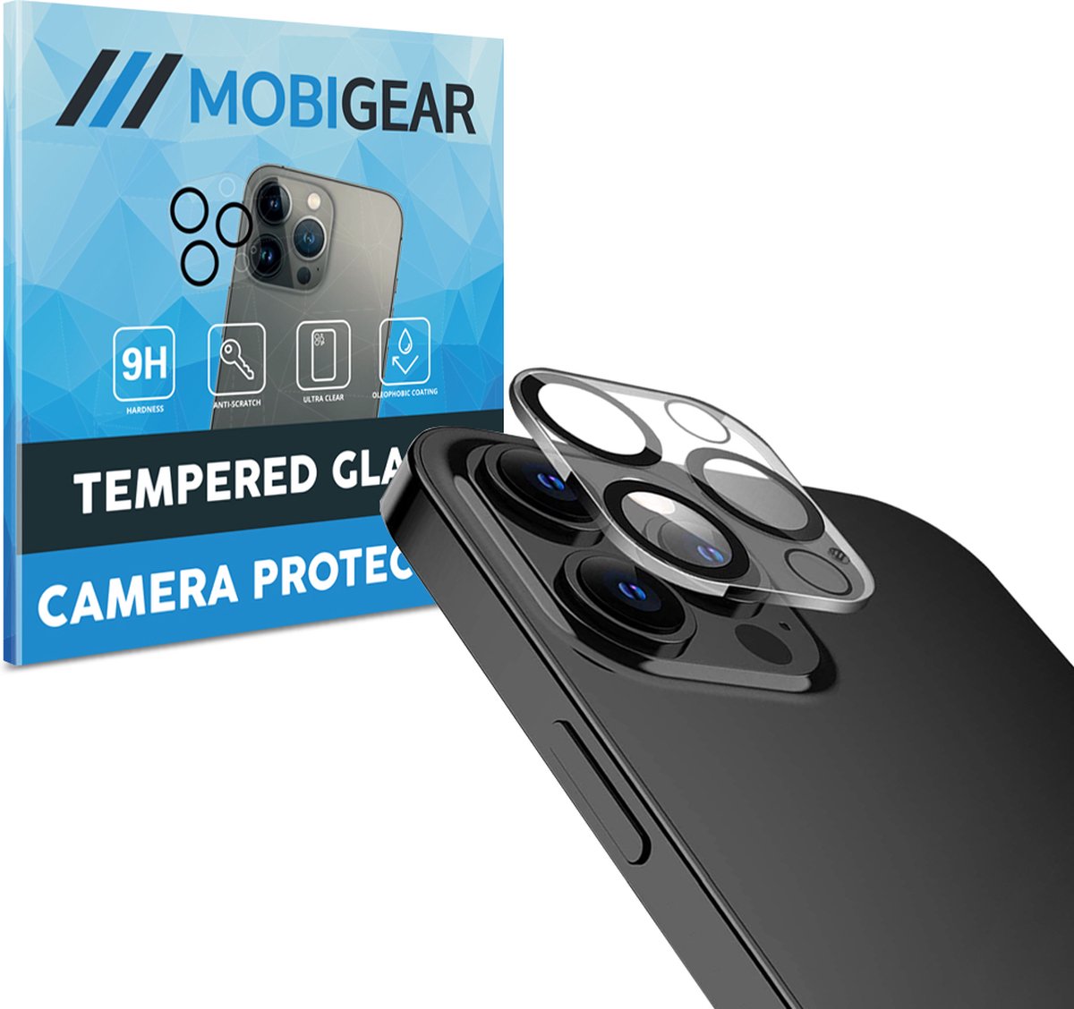 Mobigear Screenprotector geschikt voor Apple iPhone 12 Pro Max Glazen | Mobigear Camera Protector - Case Friendly