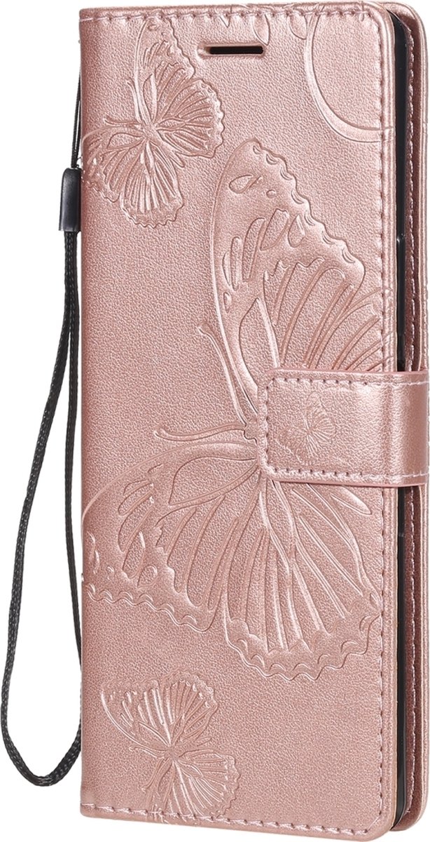 Mobigear Telefoonhoesje geschikt voor Sony Xperia L4 Hoesje | Mobigear Butterfly Bookcase Portemonnee | Pasjeshouder voor 2 Pasjes | Telefoonhoesje voor Pinpas / OV Kaart / Rijbewijs - Roségoud